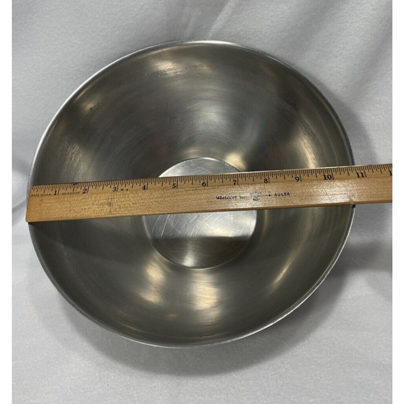 Vtg Mid Century Rogers Insilco Fashion Stainless Salad Serving Bowl 11" Large - Picture 4 of 14